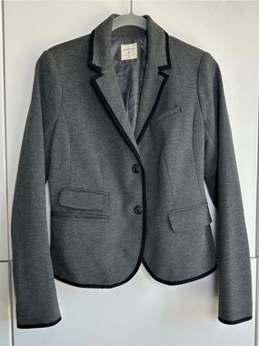 Gap Academy Knit Blazer Gray With Black Trim, Size 0